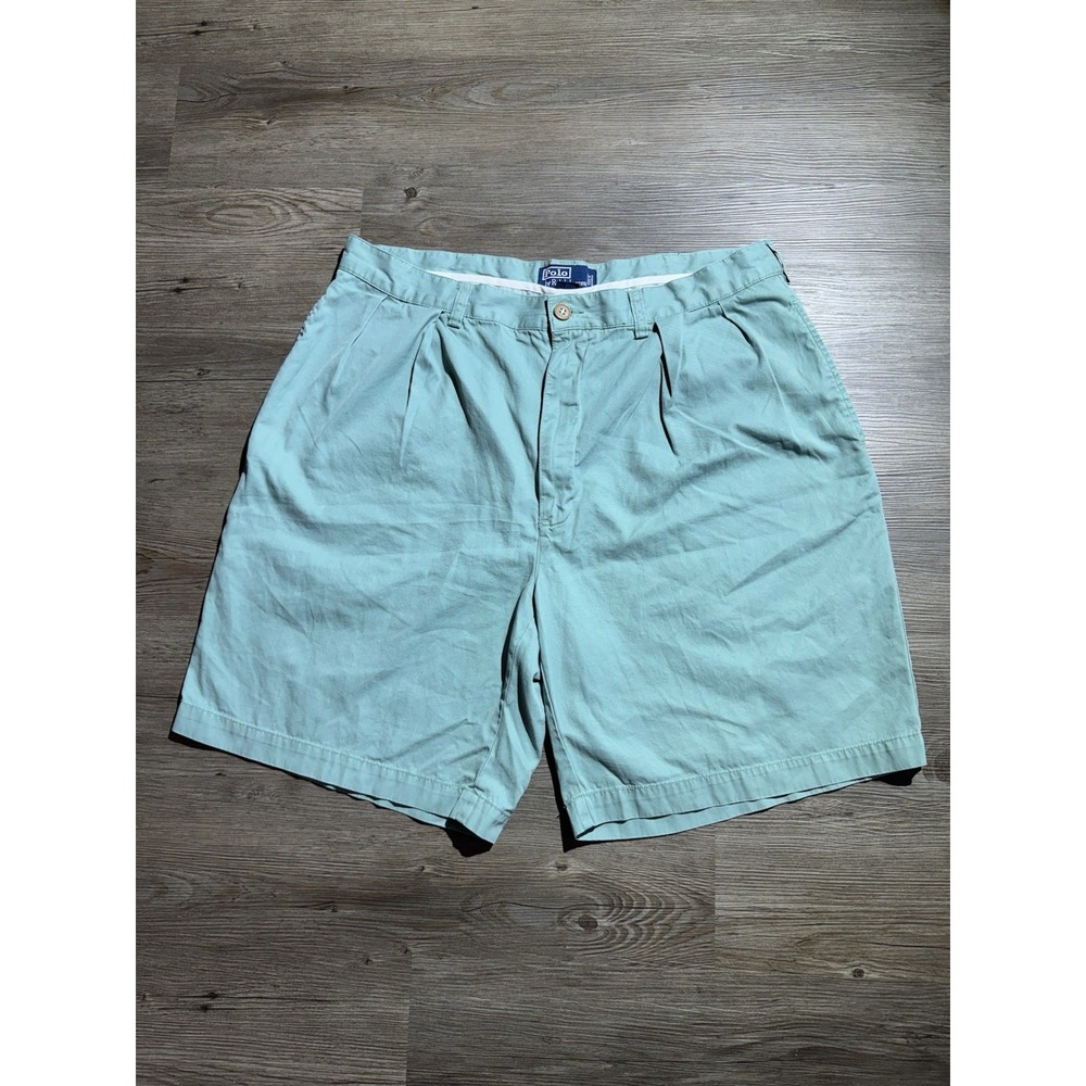 Polo by Ralph Lauren Tyler Short Mint Green Pleated Cotton Shorts Size 38 Man